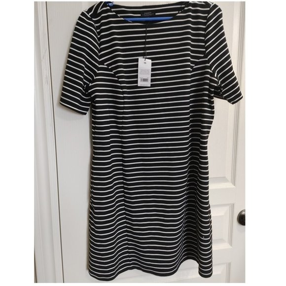 NWT PAPAYA STRIPES SHIFT DRESS with HIDDEN POCKETS (UK 16) - Picture 1 of 6